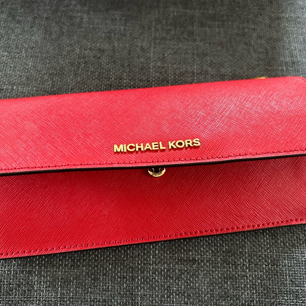 Michael Kors red leather wallet. Brand new.